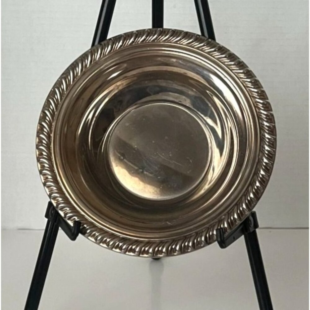 Vintage Wm. Rogers Silverplate Small Candy Bowl Dish Rope Edge Design
